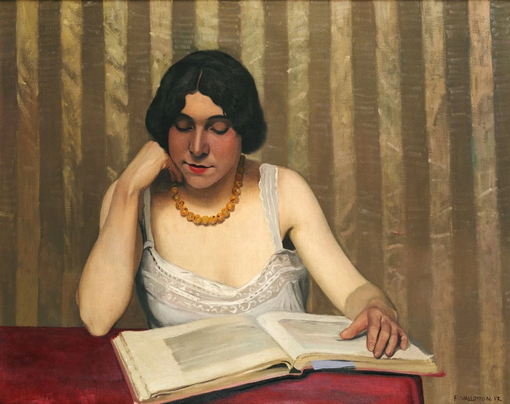 Félix Vallotton - 255, Lettrice con collana gialla, 1912